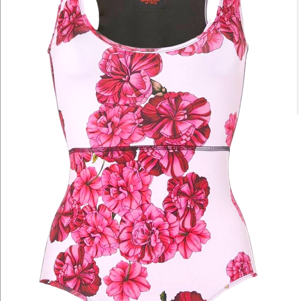 unworn, new GIAMBATTISTA VALLI Floral one-piece swimsuit US sz 6 (Italian sz 42)